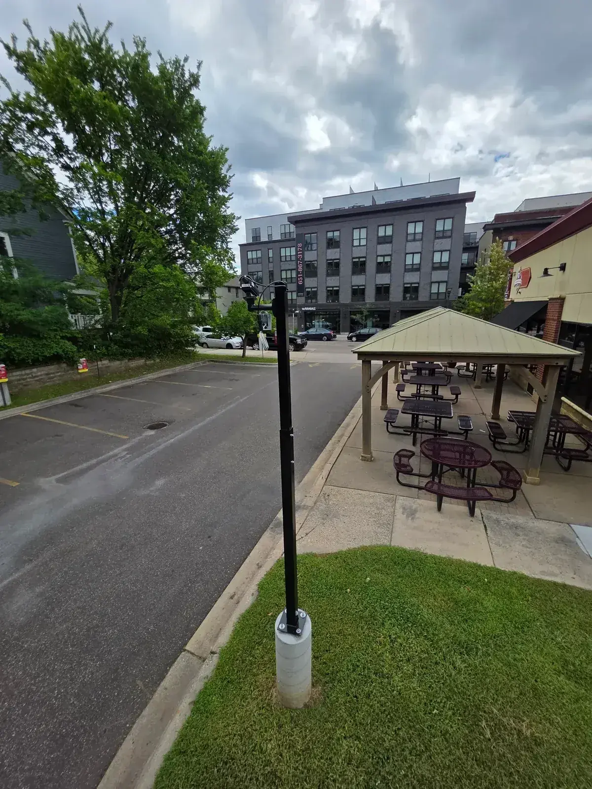 AI-powered camera system monitoring a parking lot