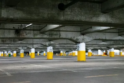 Empty parking lot during off-peak hours available for shared parking agreements.